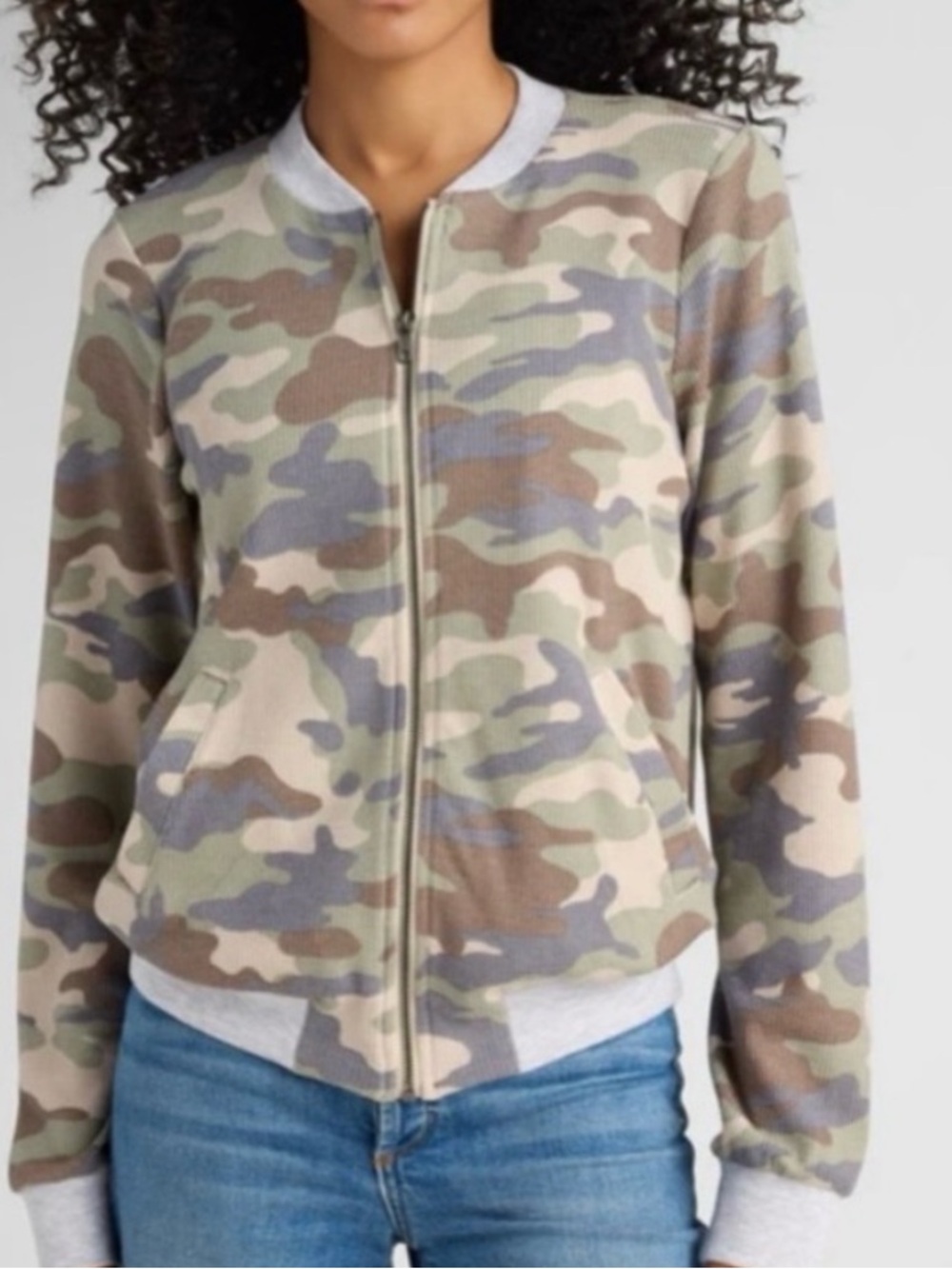 Hem & Thread Thermal Knit Camo Zip up